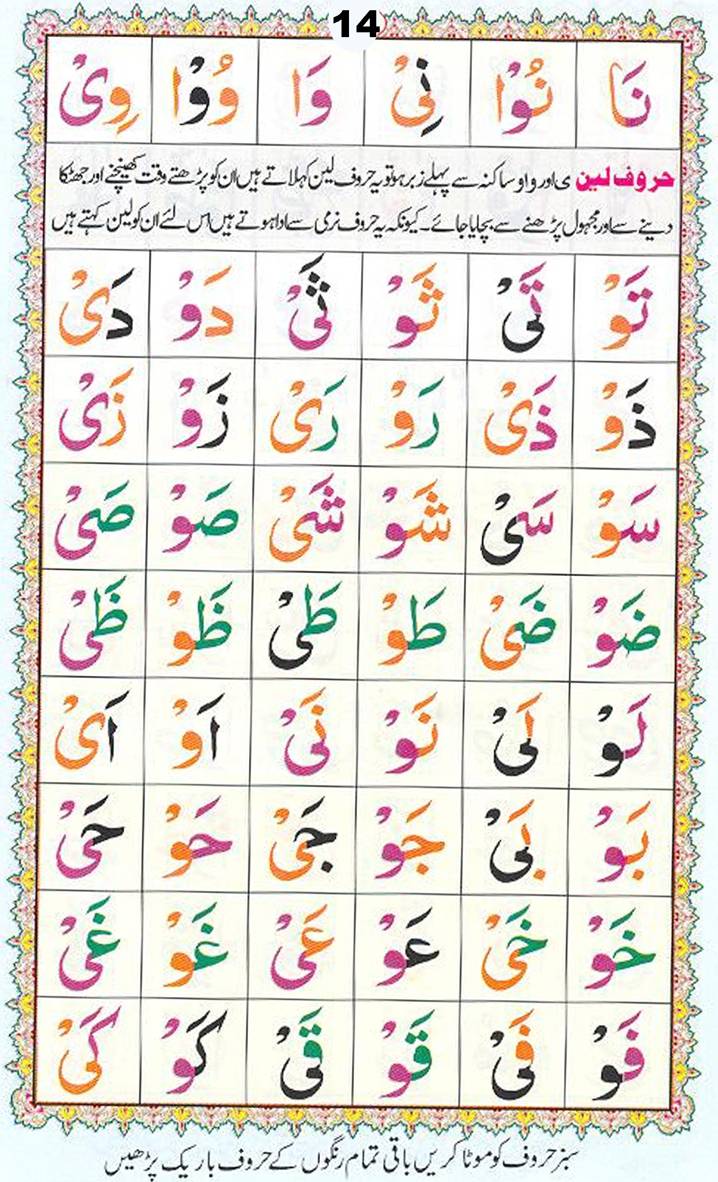 Urdu Qaida Page 14