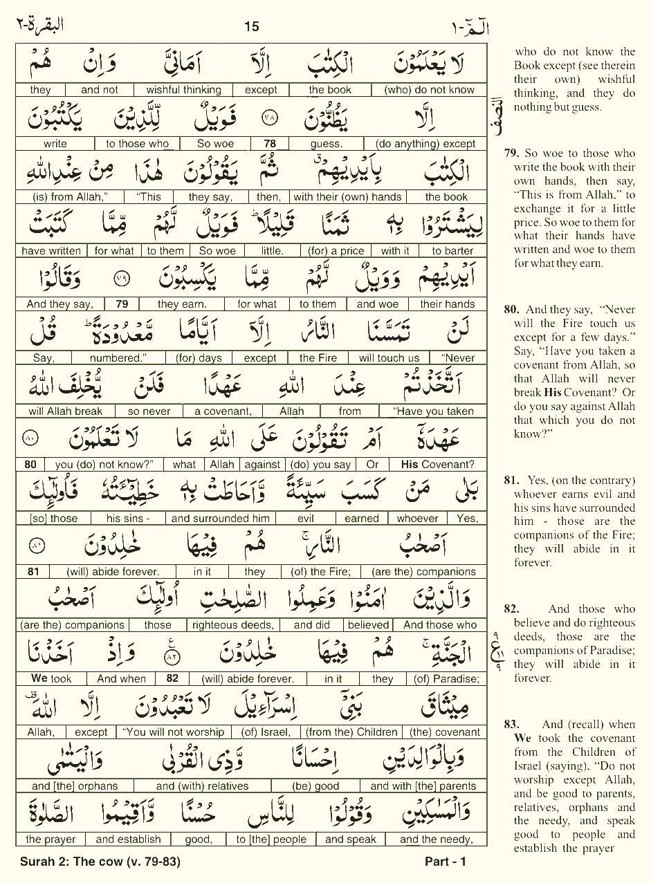 Quran English Parah 1 Page 15