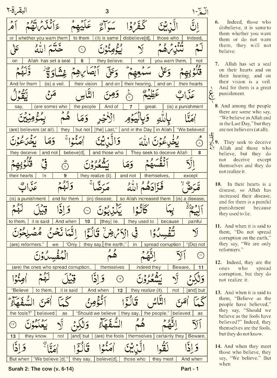 Quran English Parah 1 Page 3