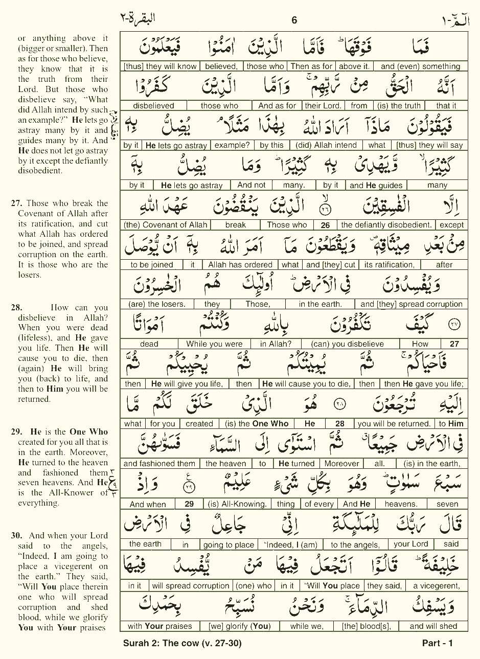 Quran English Parah 1 Page 6
