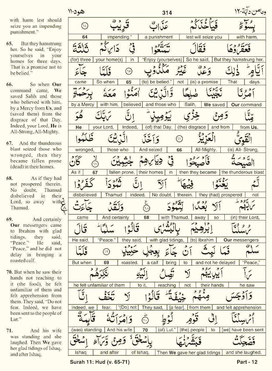 Quran English Parah 12 Page 11