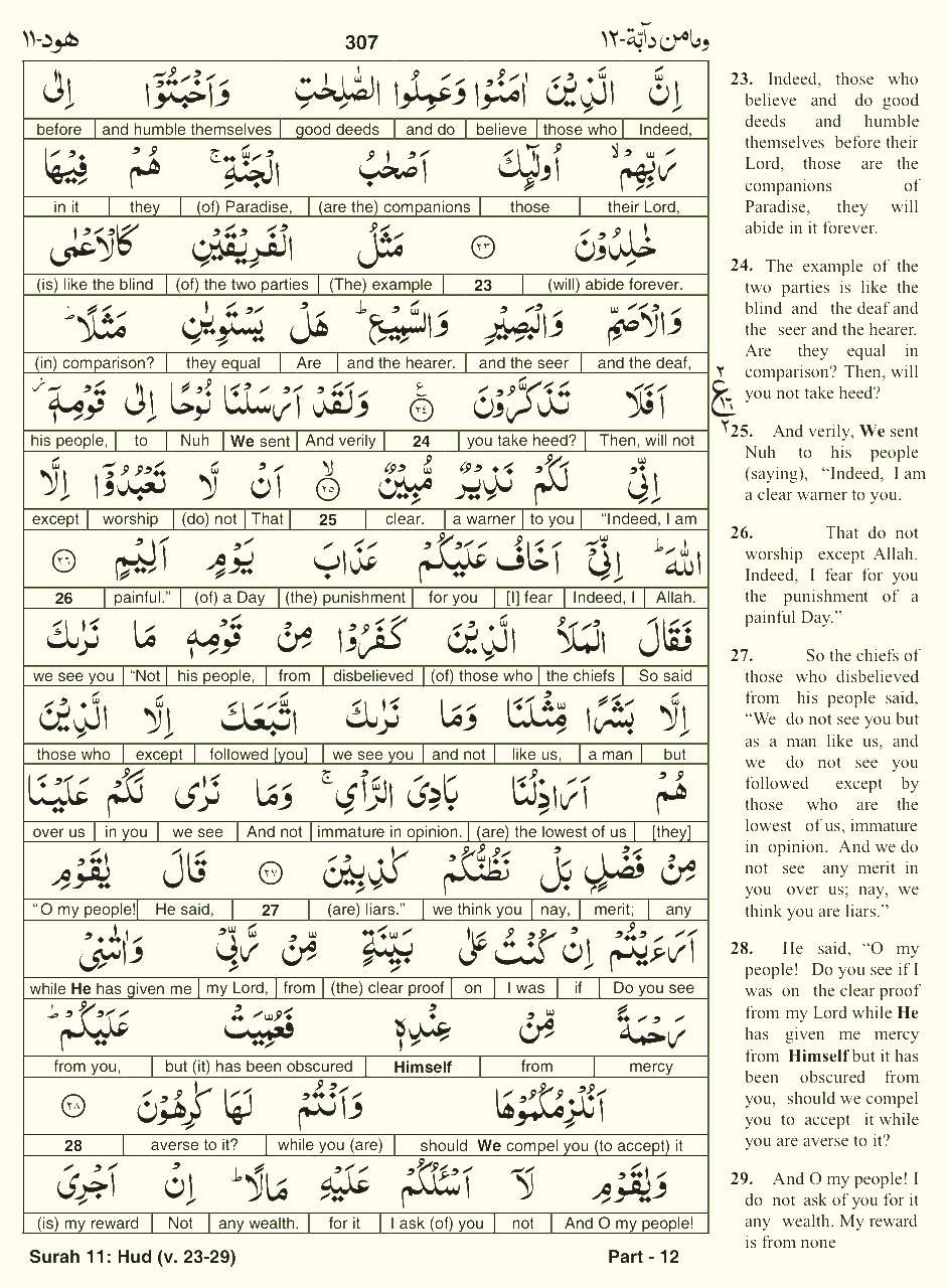 Quran English Parah 12 Page 4