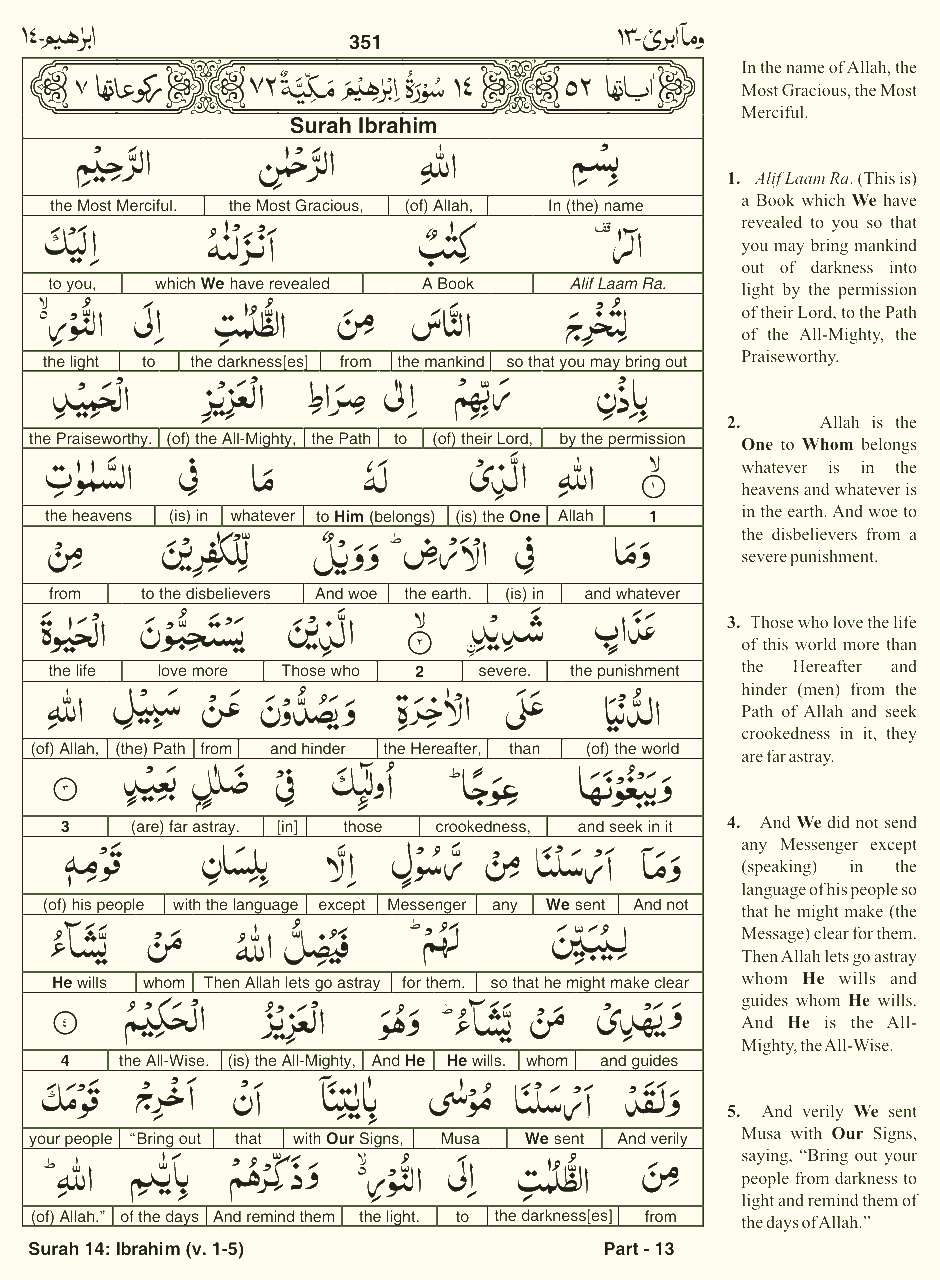 Quran English Parah 13 Page 20