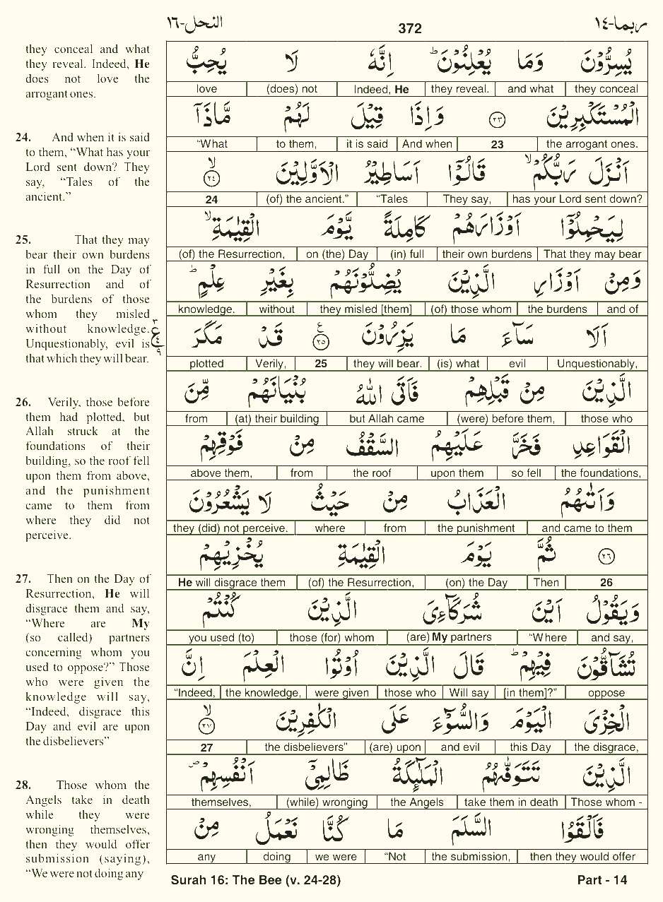 Quran English Parah 14 Page 12