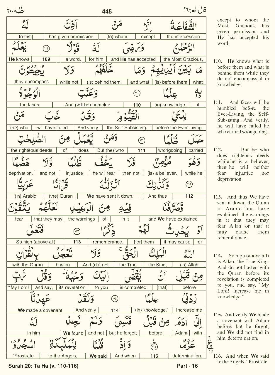 Quran English Parah 16 Page 28