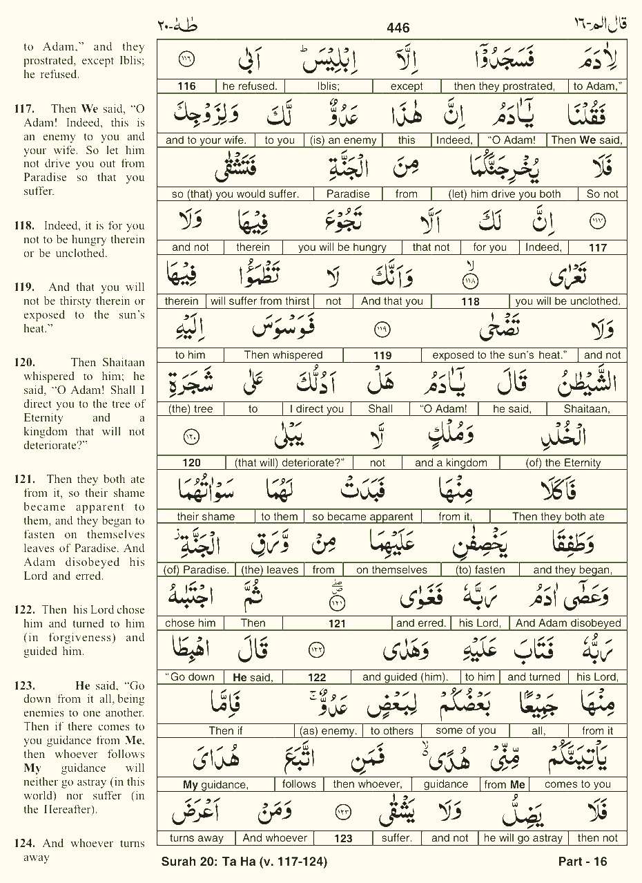 Quran English Parah 16 Page 29