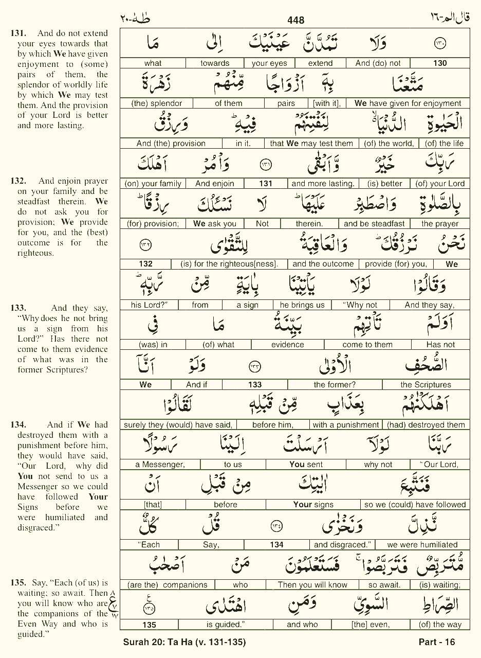 Quran English Parah 16 Page 31