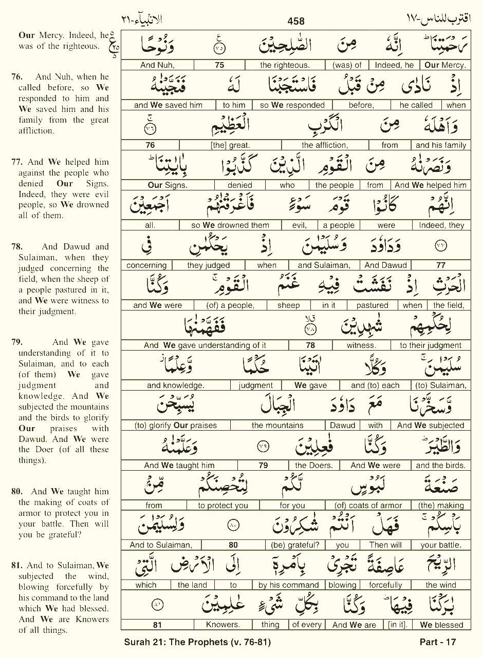 Quran English Parah 17 Page 10