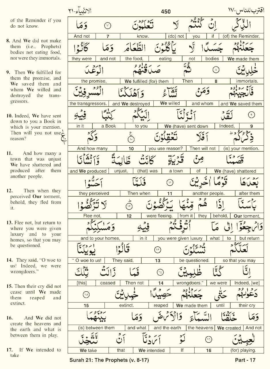 Quran English Parah 17 Page 2