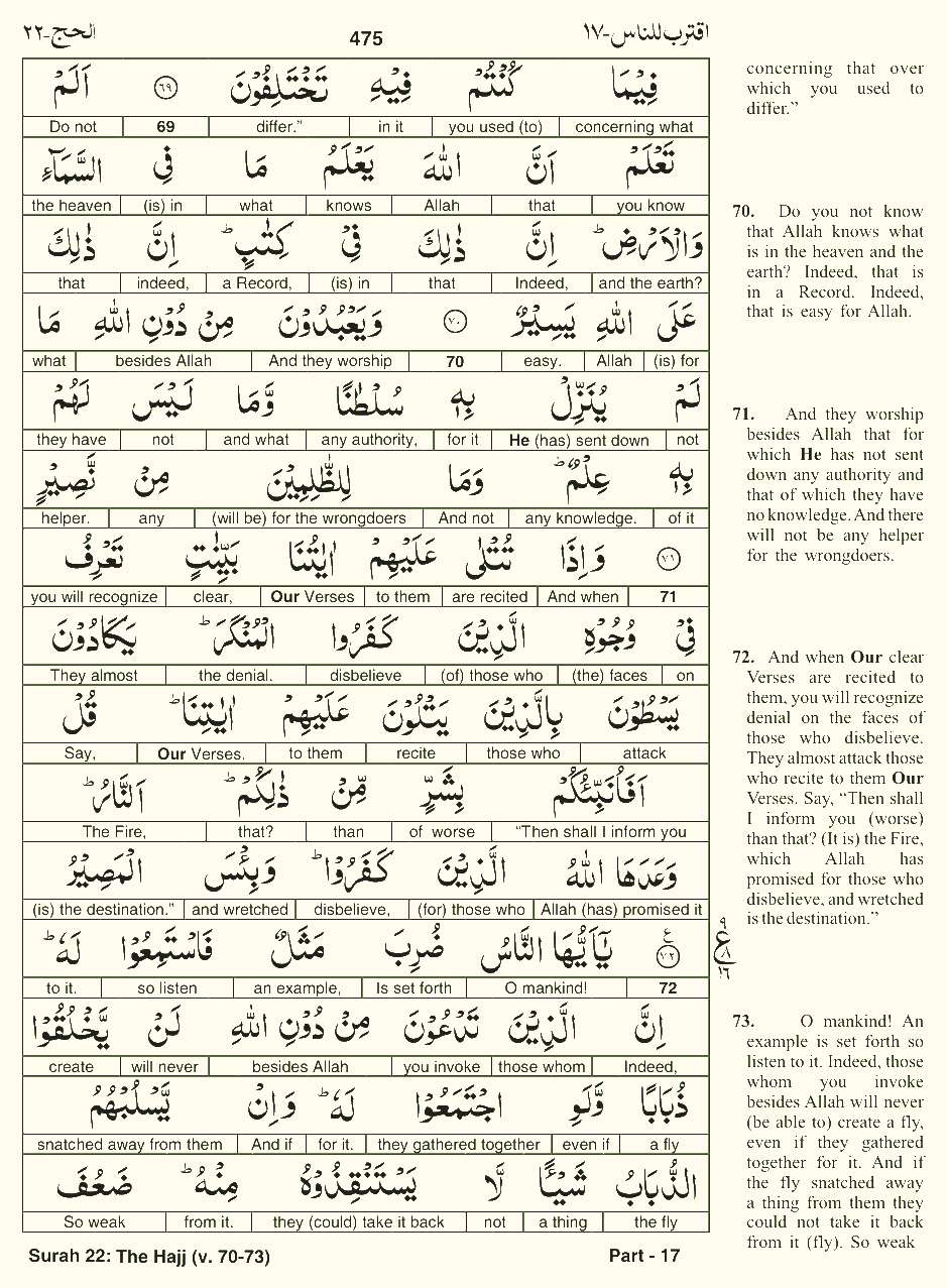 Quran English Parah 17 Page 27