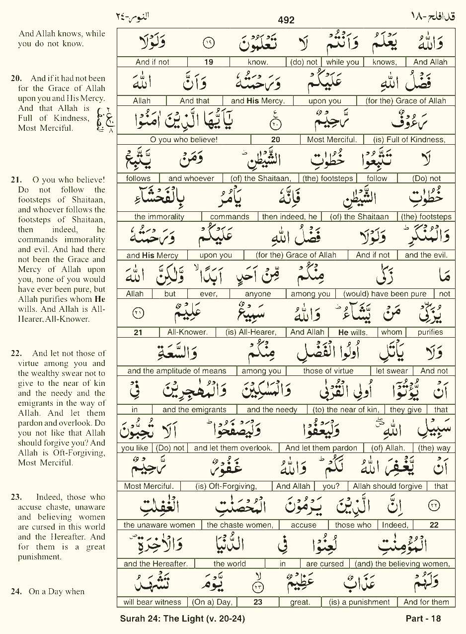 Quran English Parah 18 Page 16
