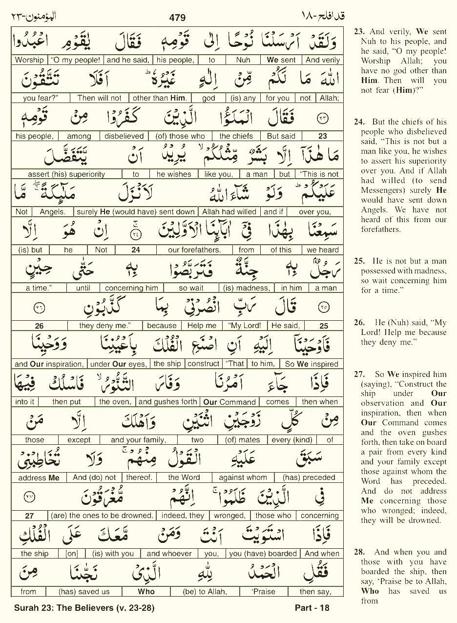 Quran English Parah 18 Page 3