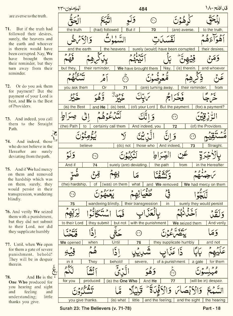 Quran English Parah 18 Page 8