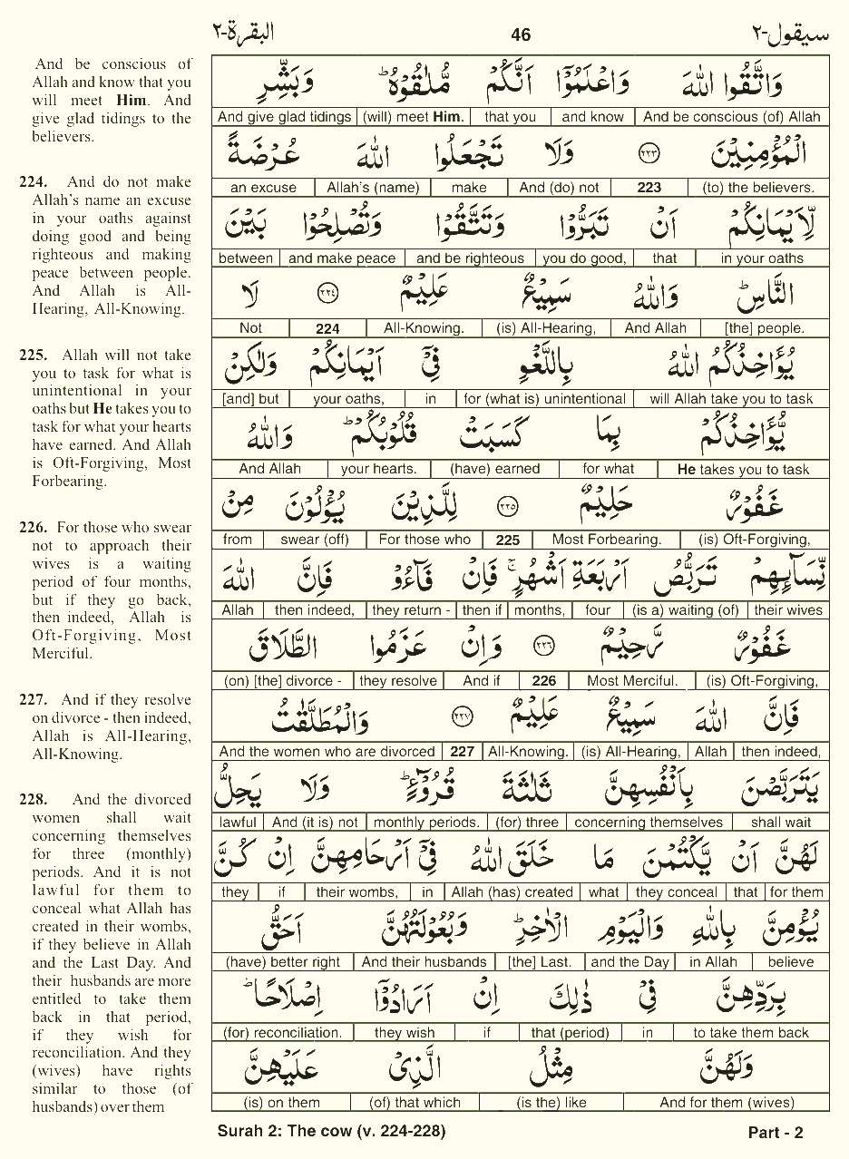 Quran English Parah 2 Page 19
