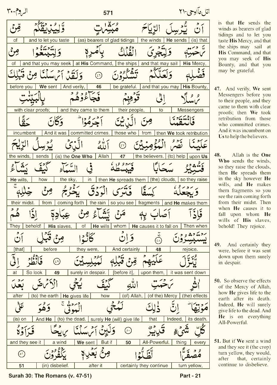Quran English Parah 21 Page 11