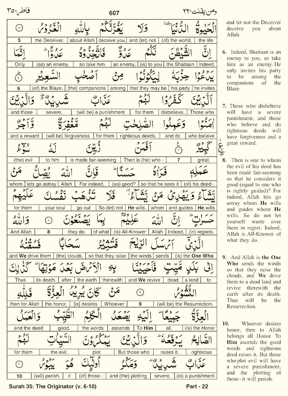 Quran English Parah 22 Page 19