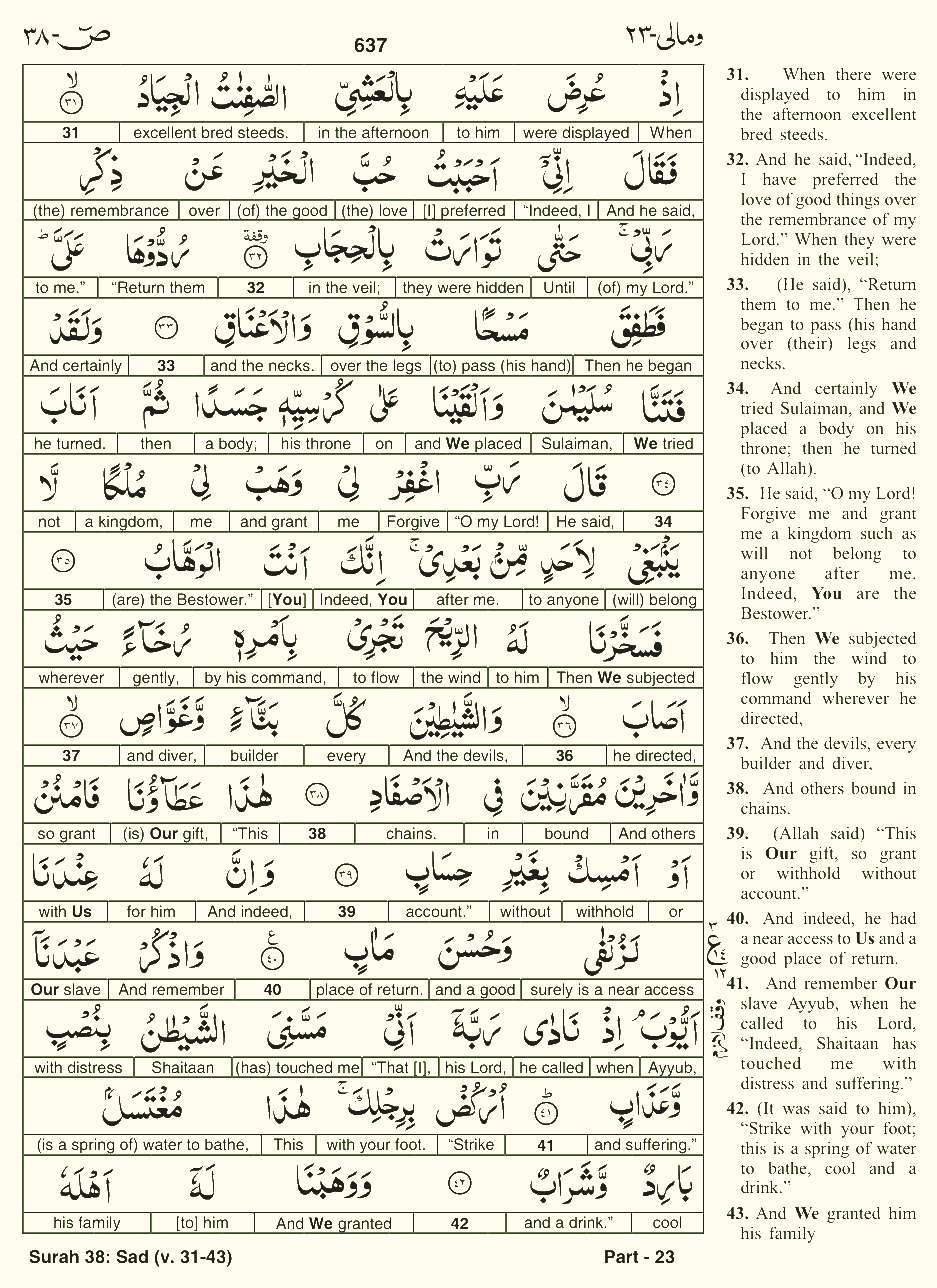 Quran English Parah 23 Page 21