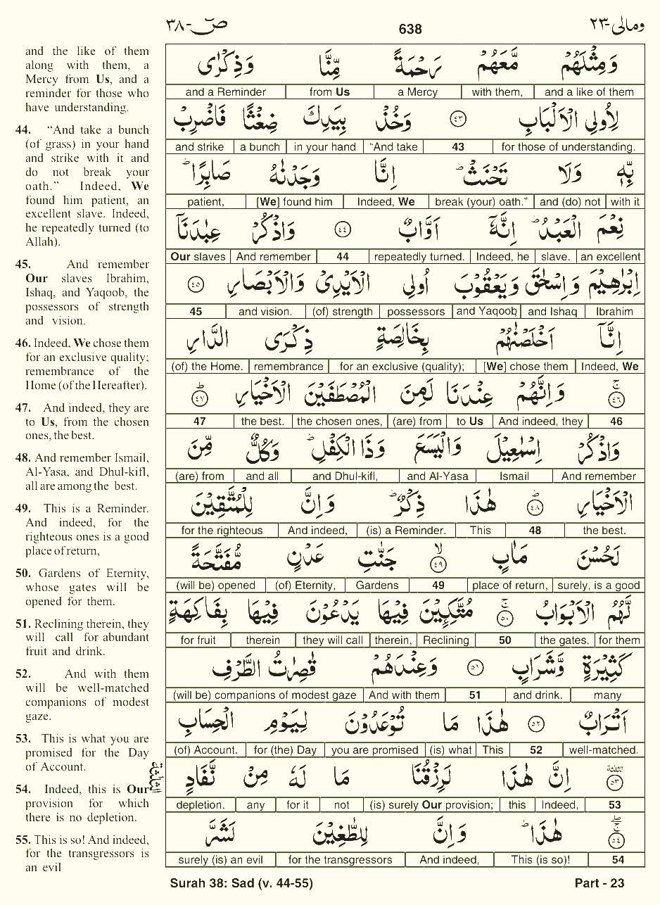Quran English Parah 23 Page 22
