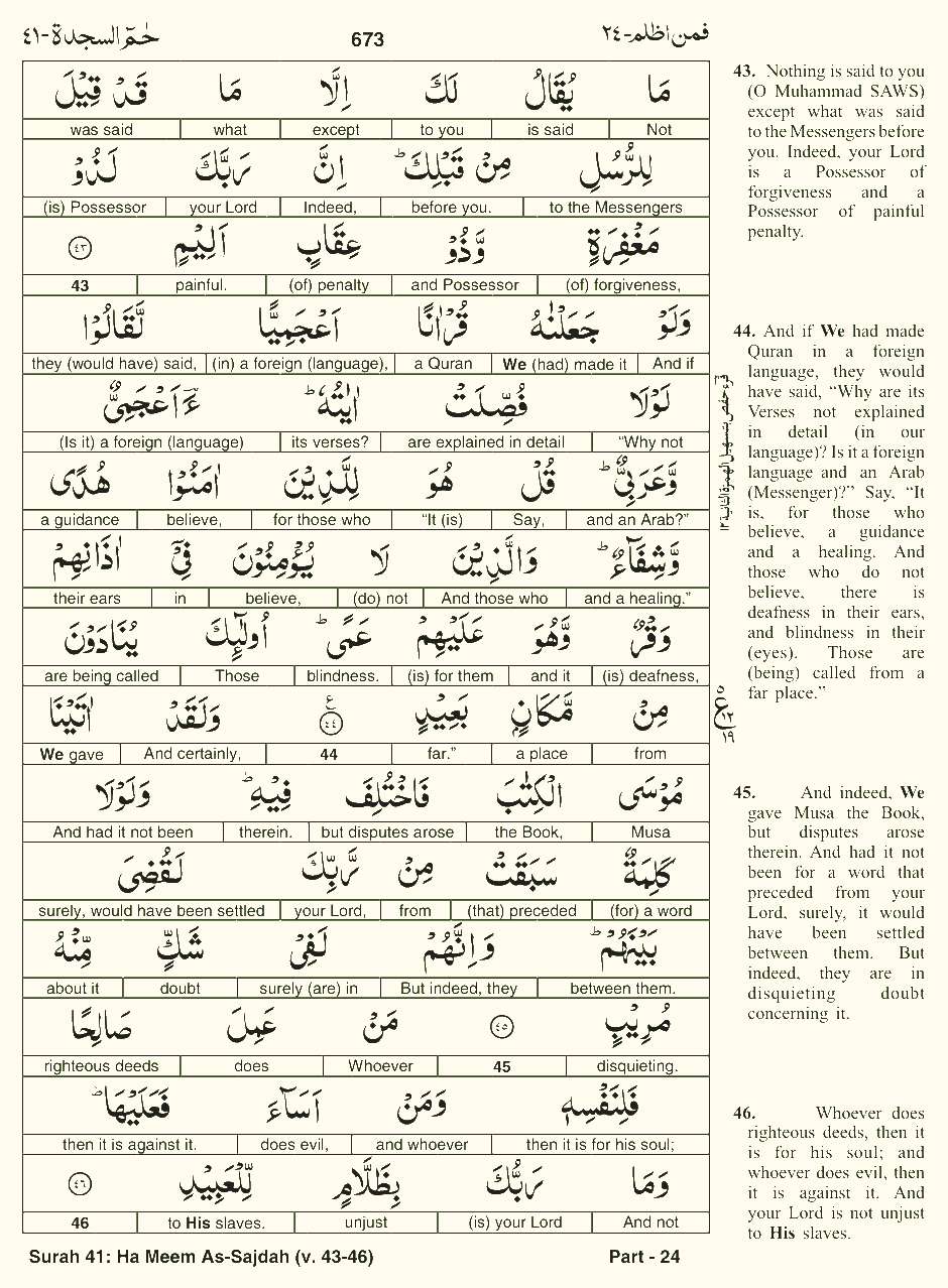 Quran English Parah 24 Page 27