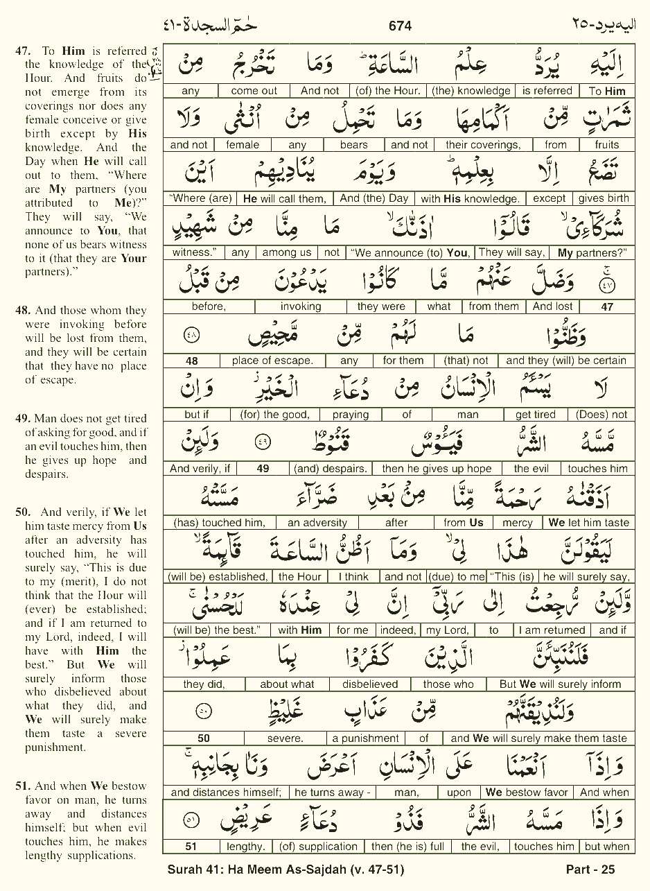 Quran English Parah 25 Page 1