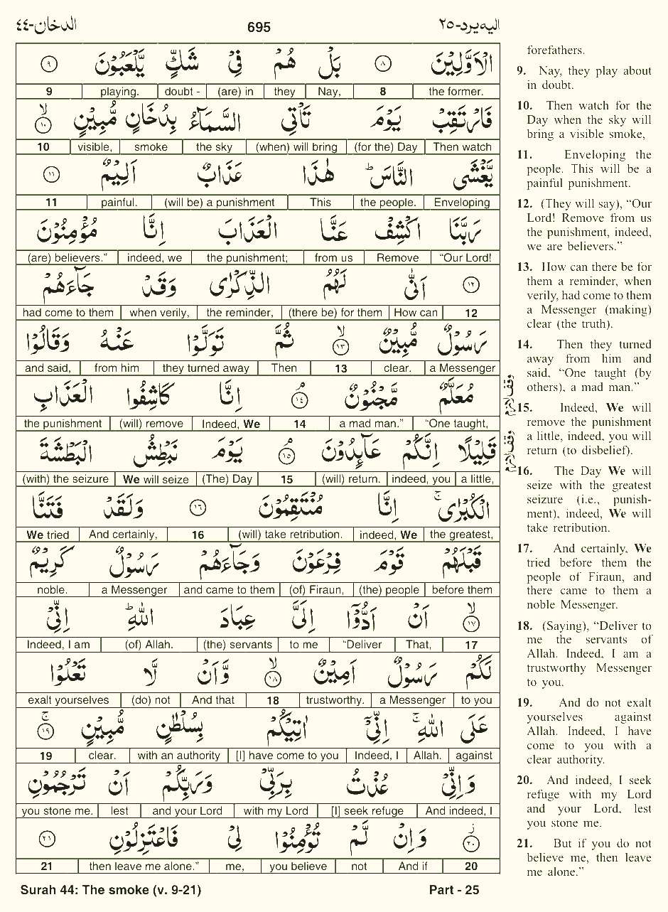 Quran English Parah 25 Page 22