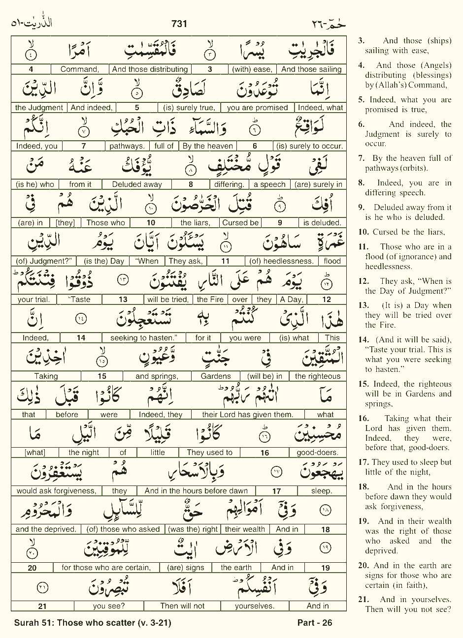 Quran English Parah 26 Page 28