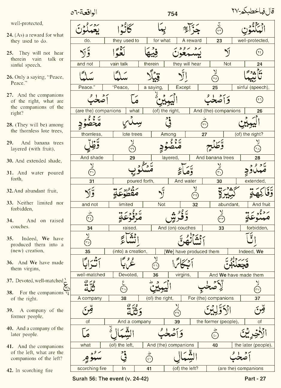Quran English Parah 27 Page 22