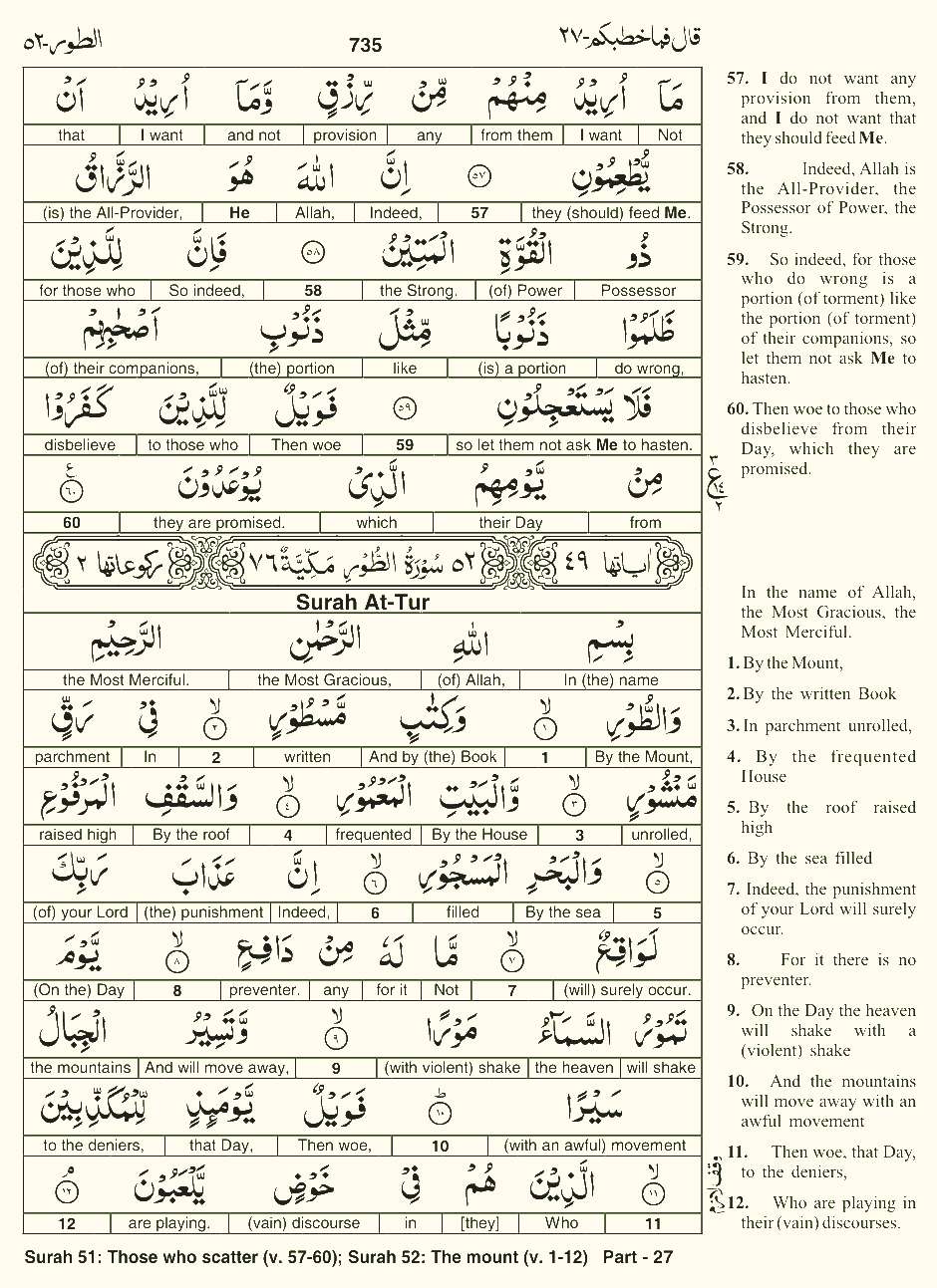 Quran English Parah 27 Page 3