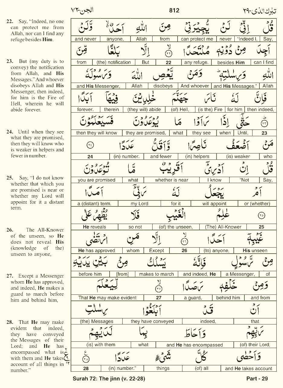 Quran English Parah 29 Page 19