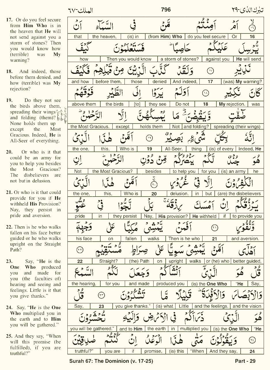 Quran English Parah 29 Page 3