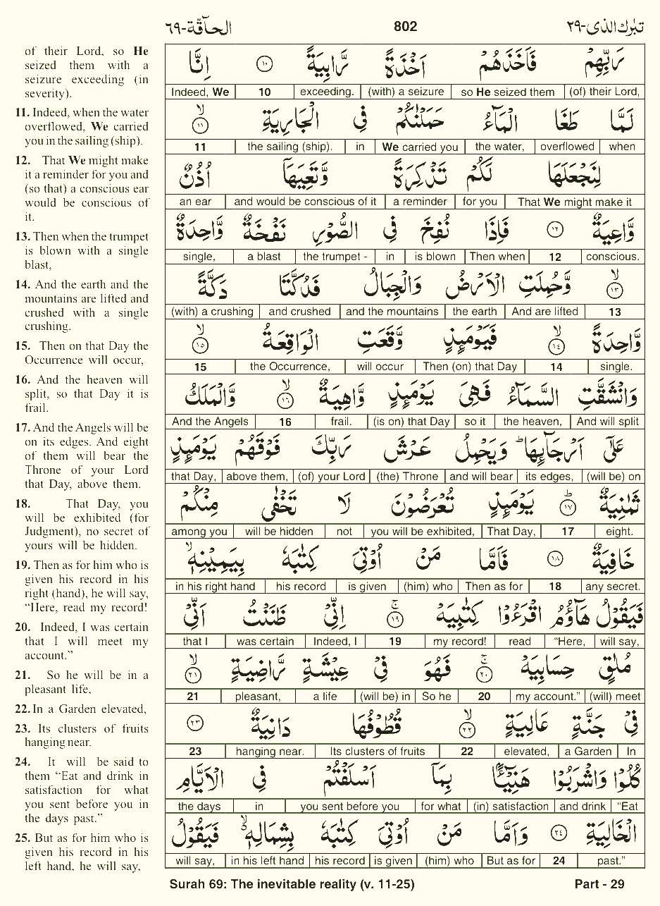Quran English Parah 29 Page 9