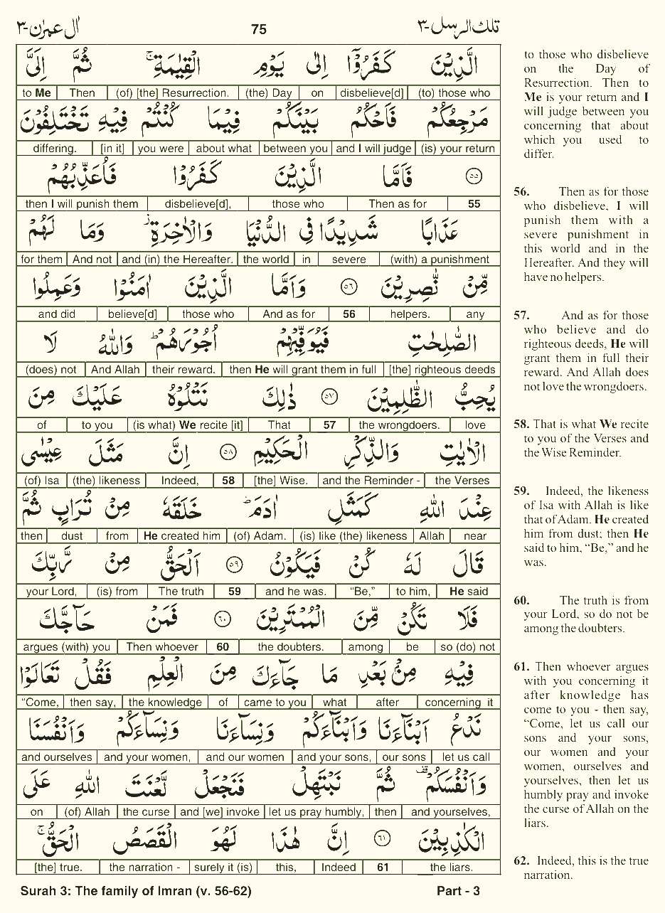 Quran English Parah 3 Page 21