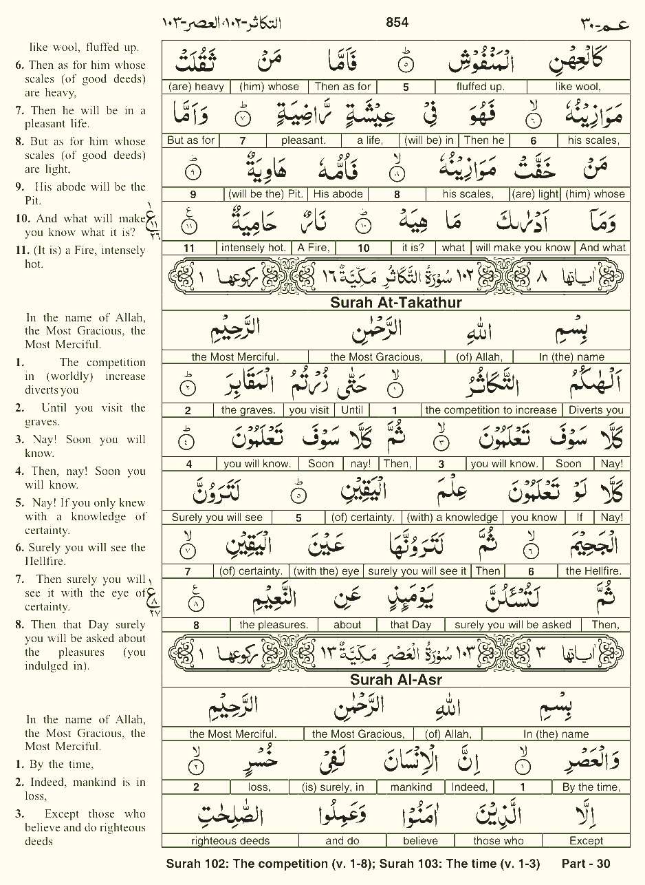Quran English Parah 30 Page 29