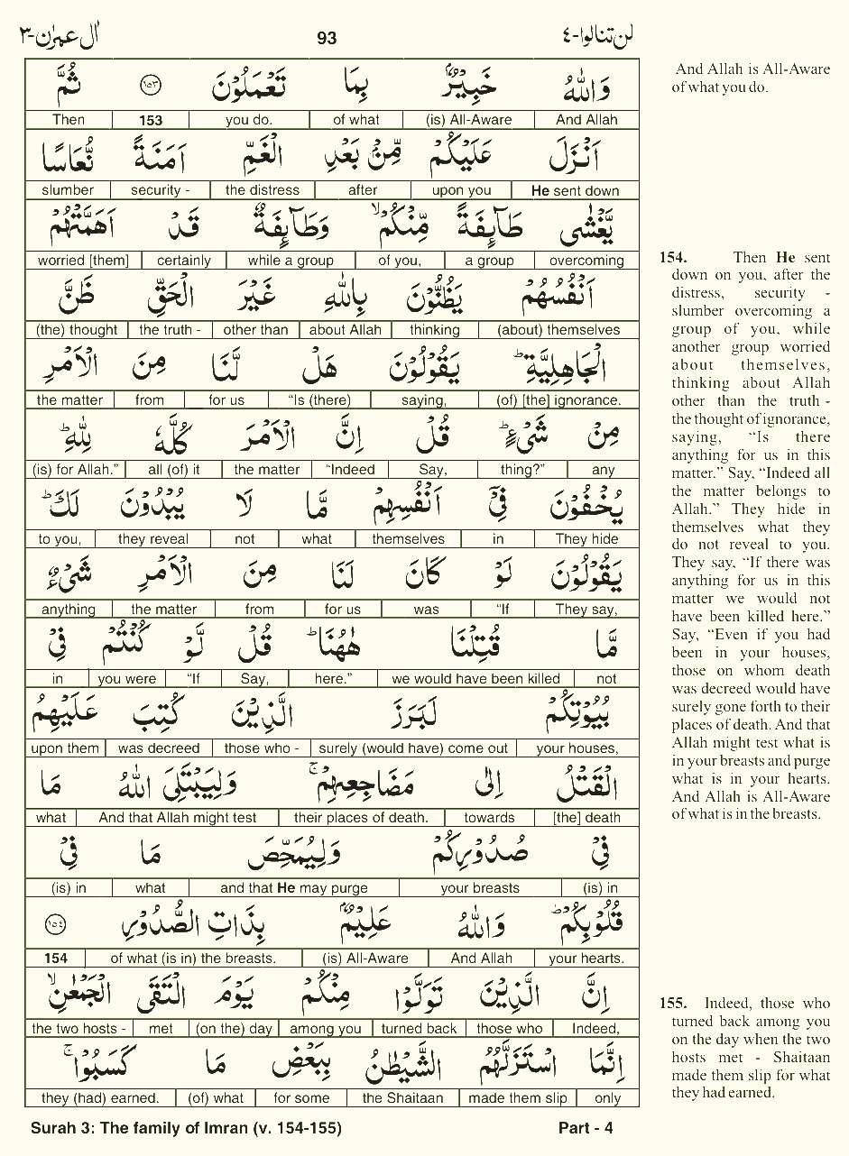 Quran English Parah 4 Page 12