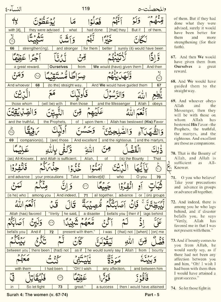 Quran English Parah 5 Page 10