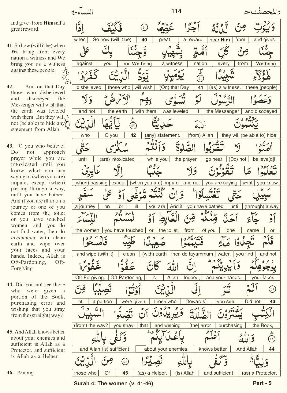 Quran English Parah 5 Page 5