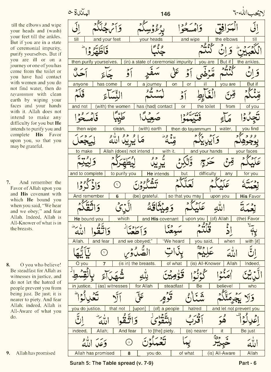 Quran English Parah 6 Page 10