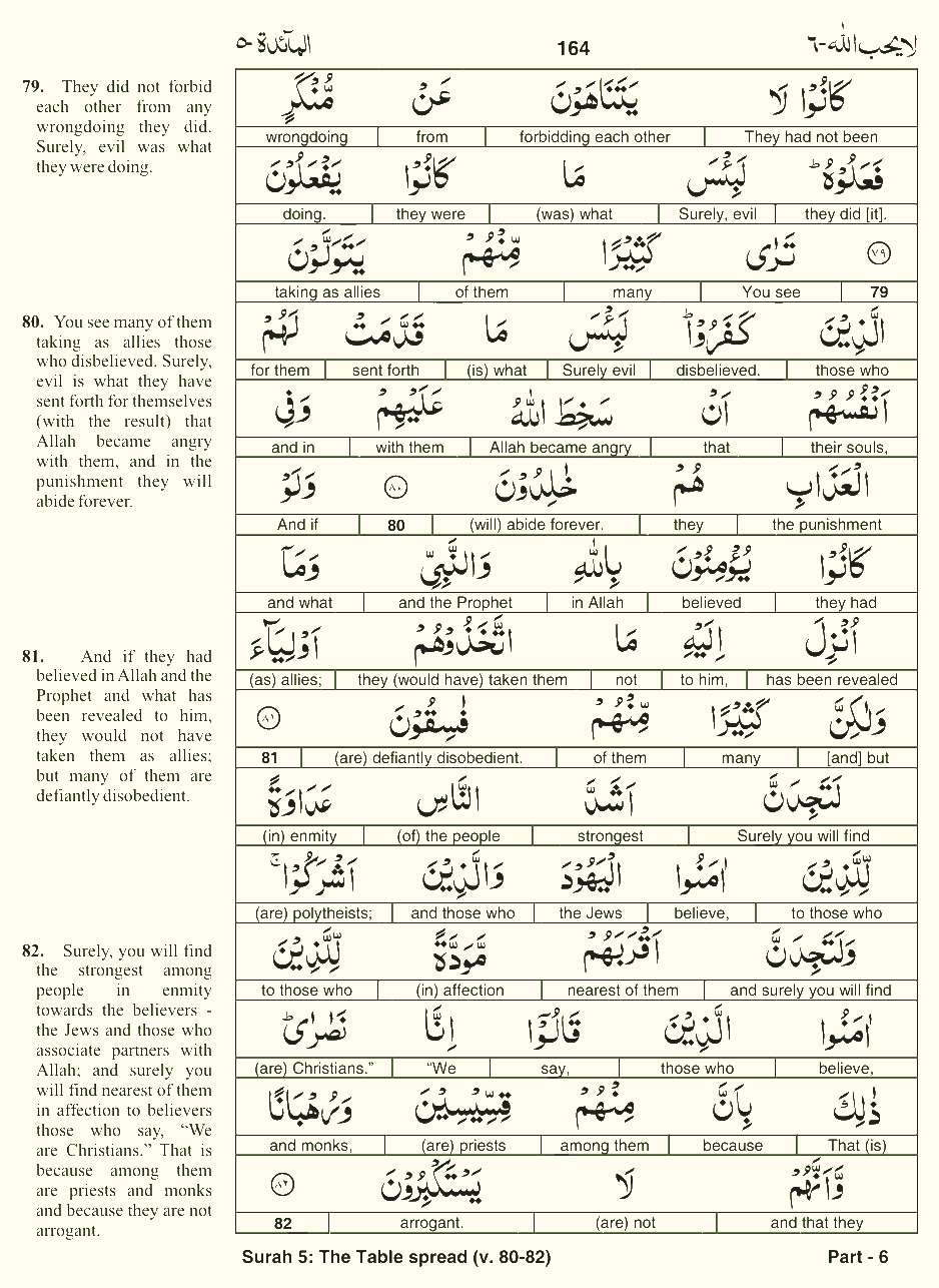 Quran English Parah 6 Page 28