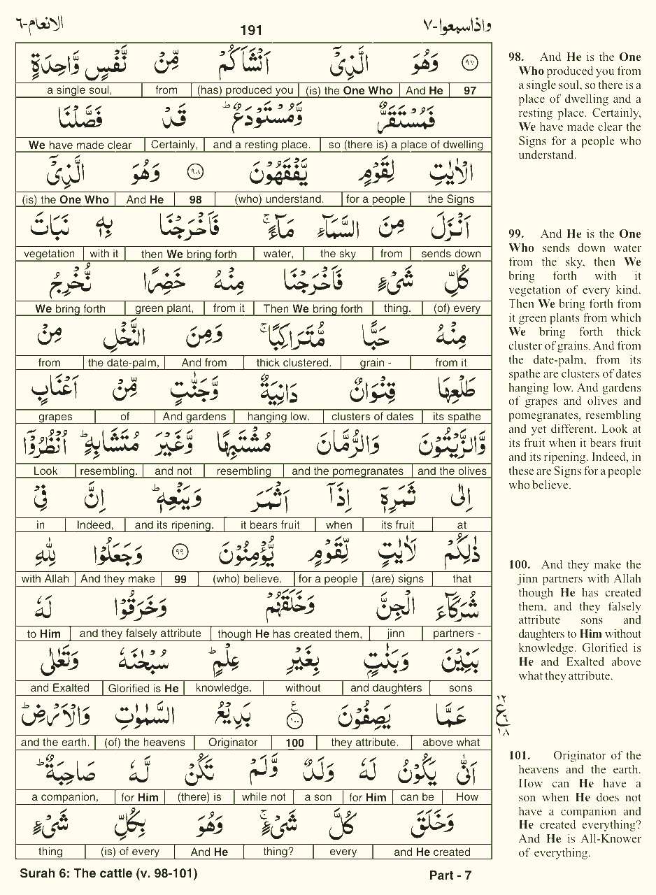 Quran English Parah 7 Page 27