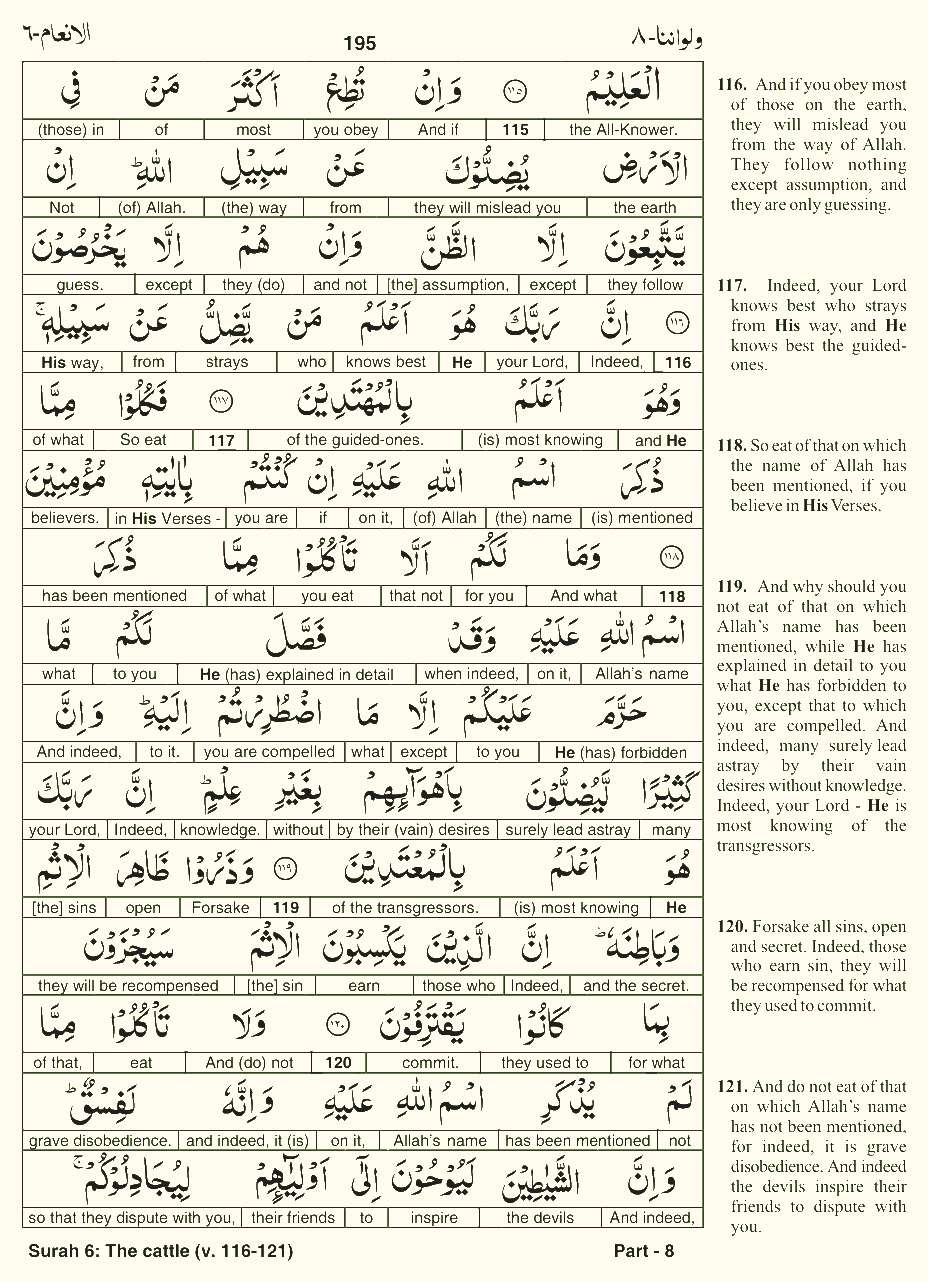 Quran English Parah 8 Page 2