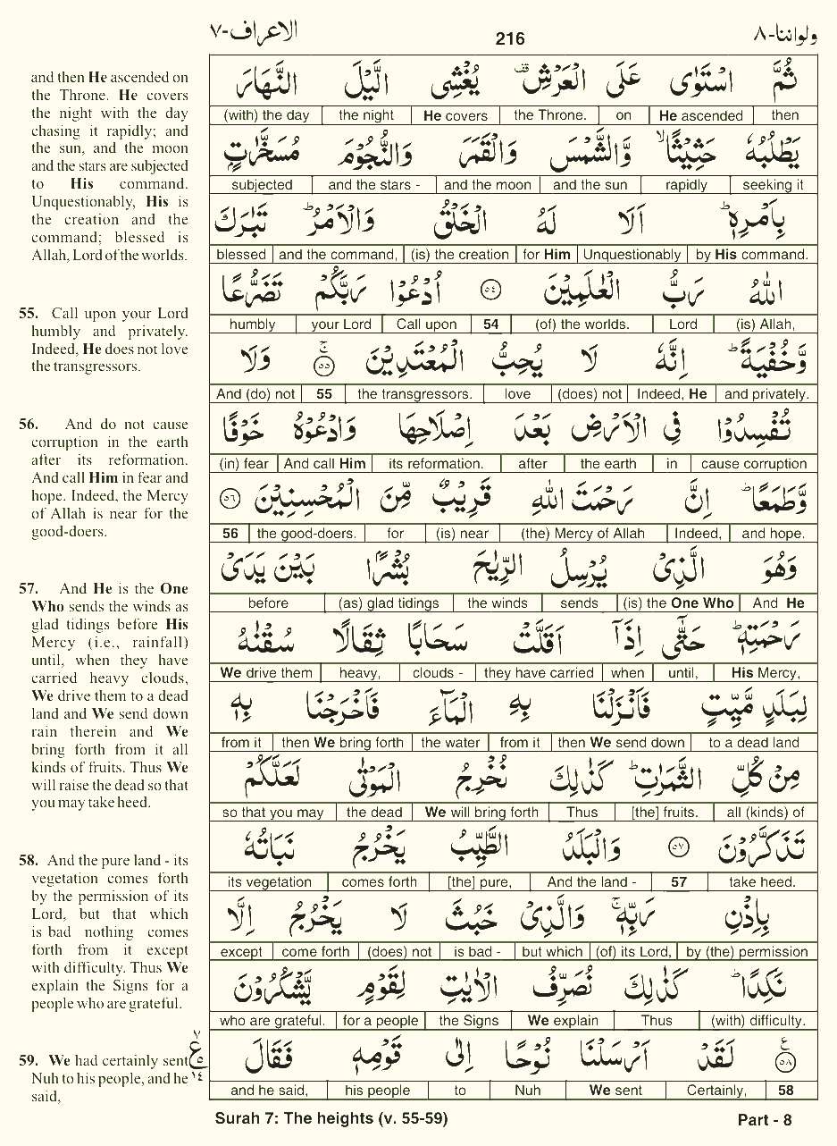Quran English Parah 8 Page 23