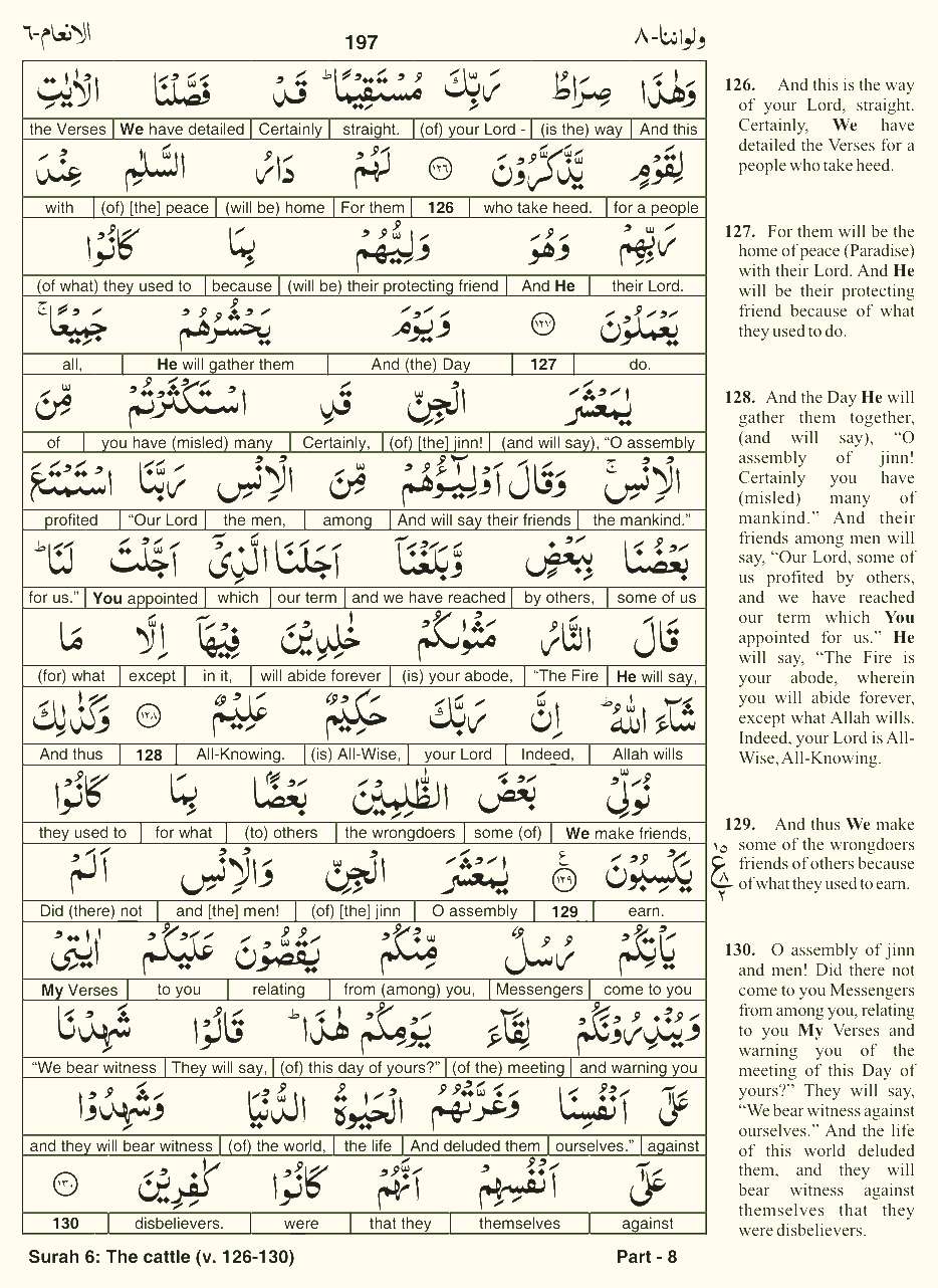 Quran English Parah 8 Page 4