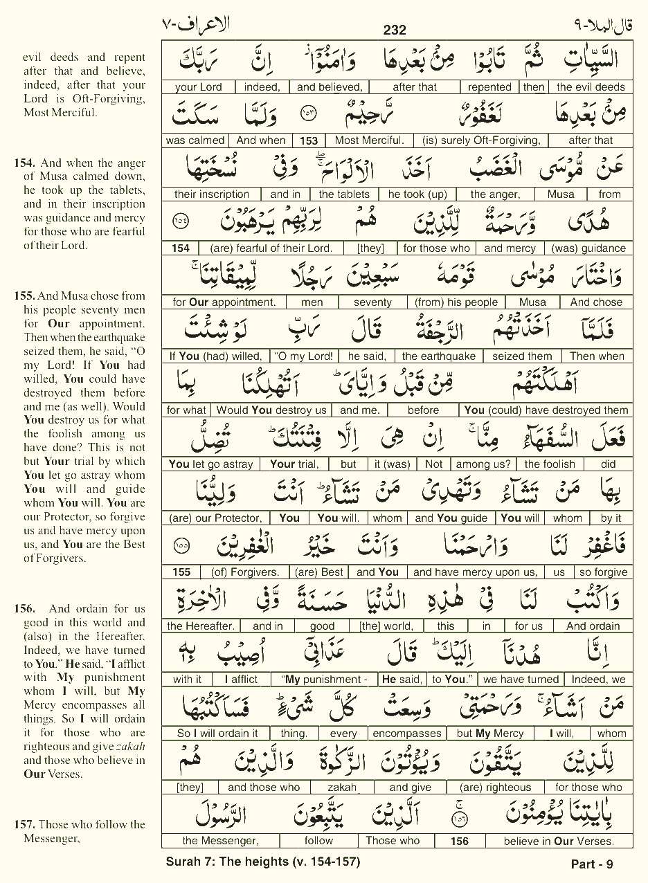 Quran English Parah 9 Page 11