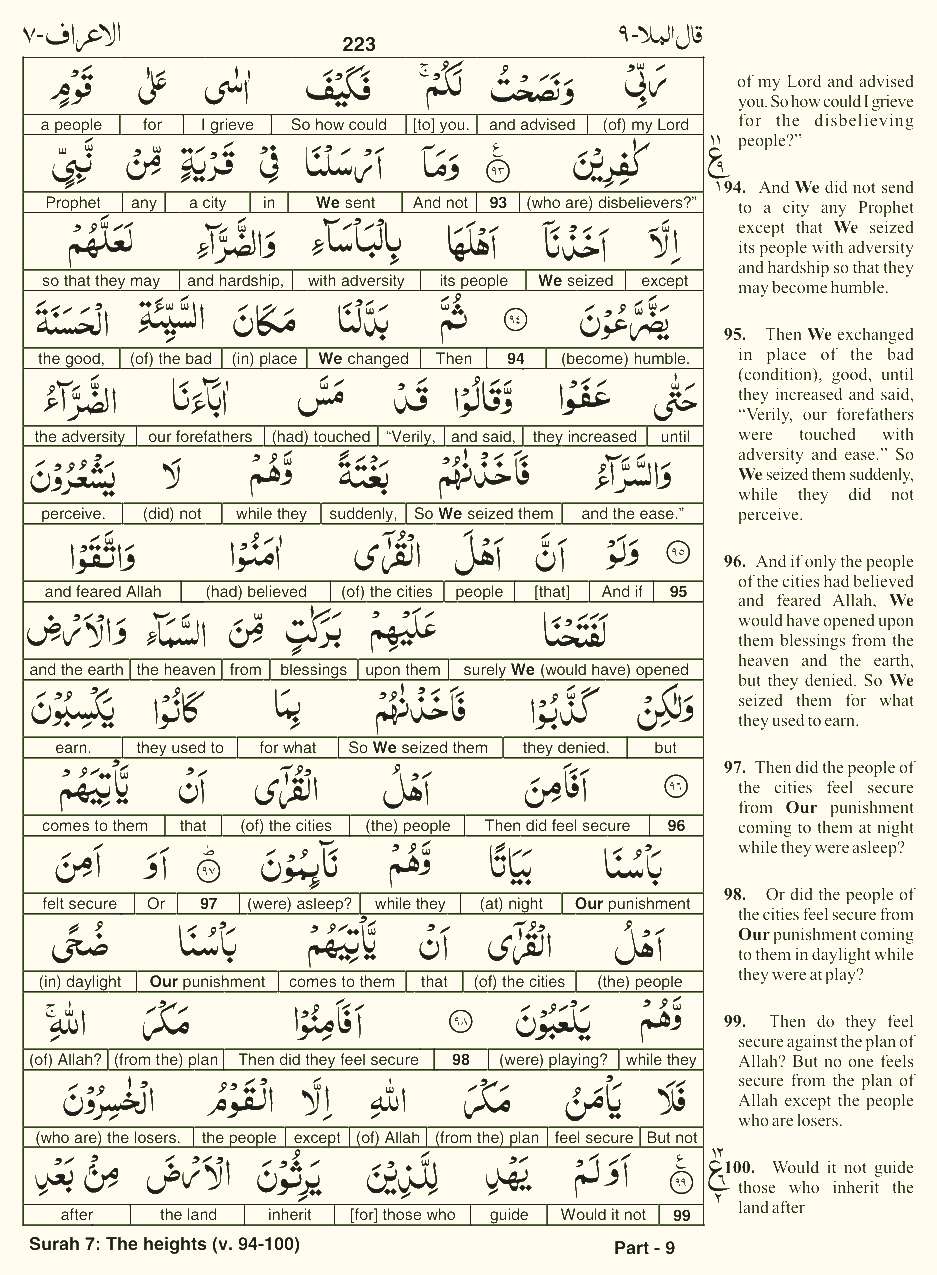 Quran English Parah 9 Page 2