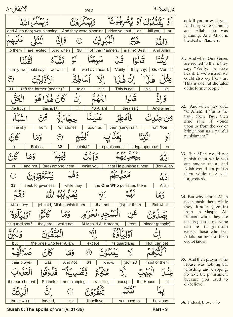 Quran English Parah 9 Page 26