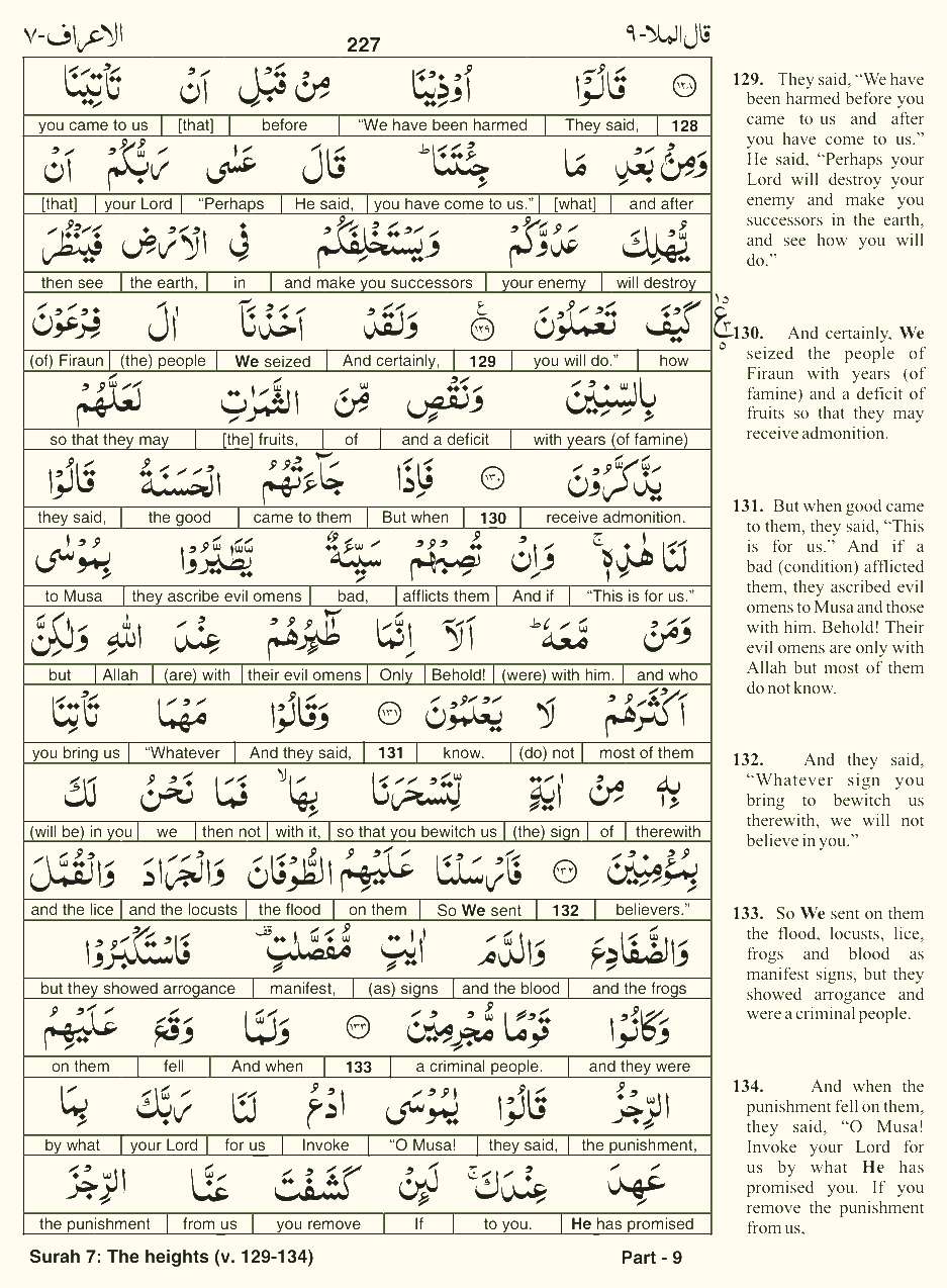 Quran English Parah 9 Page 6