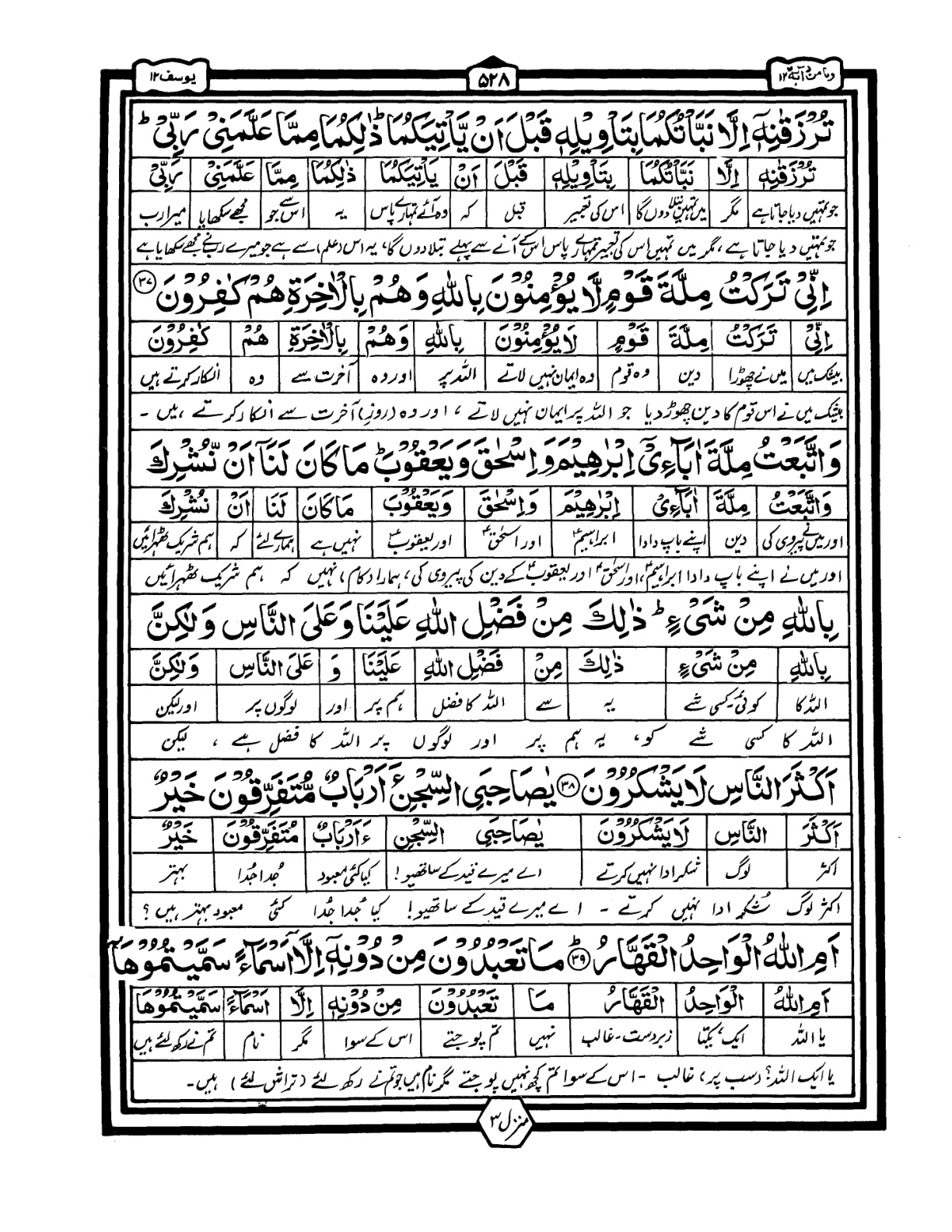 Quran Urdu Parah 12 Page 38