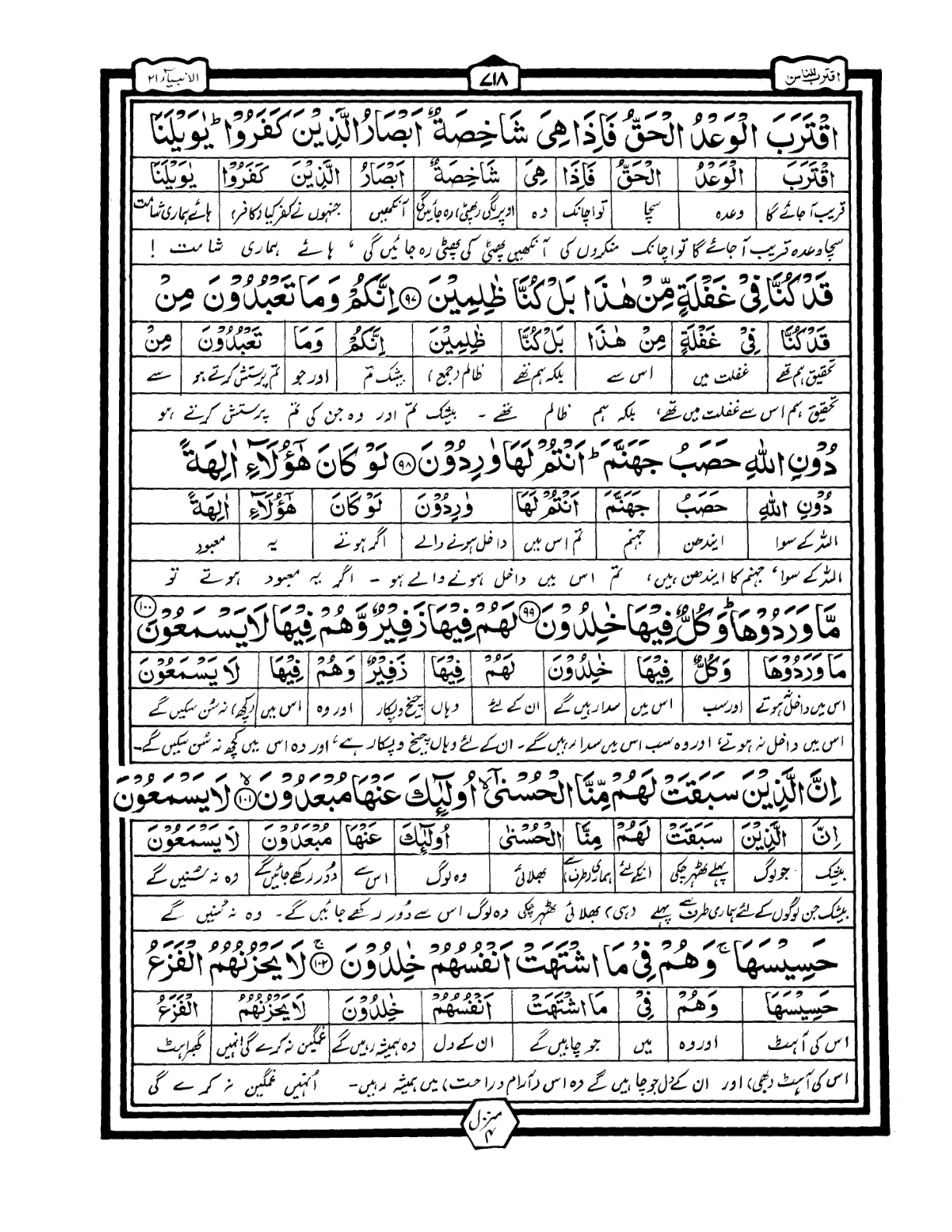 Quran Urdu Parah 17 Page 18