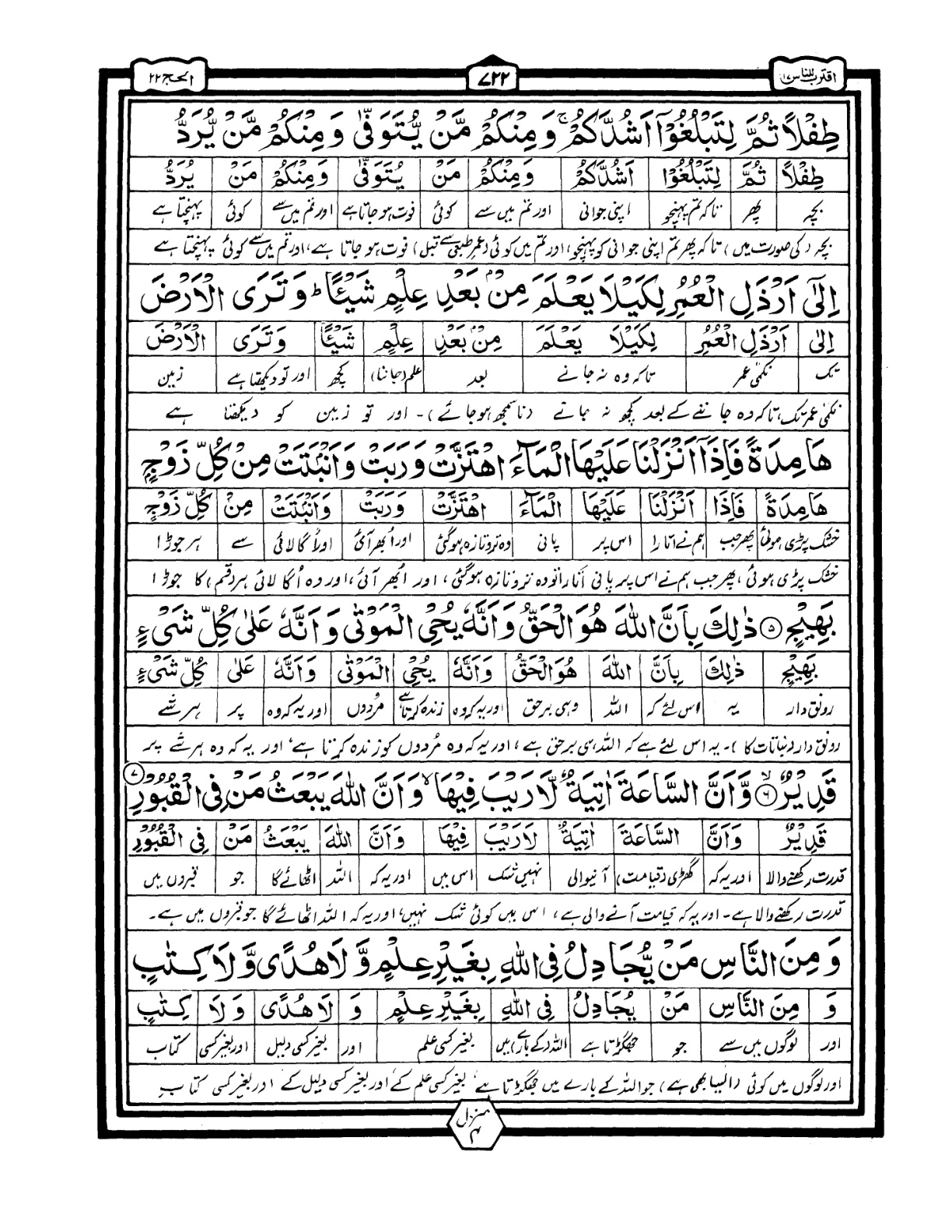 Quran Urdu Parah 17 Page 22