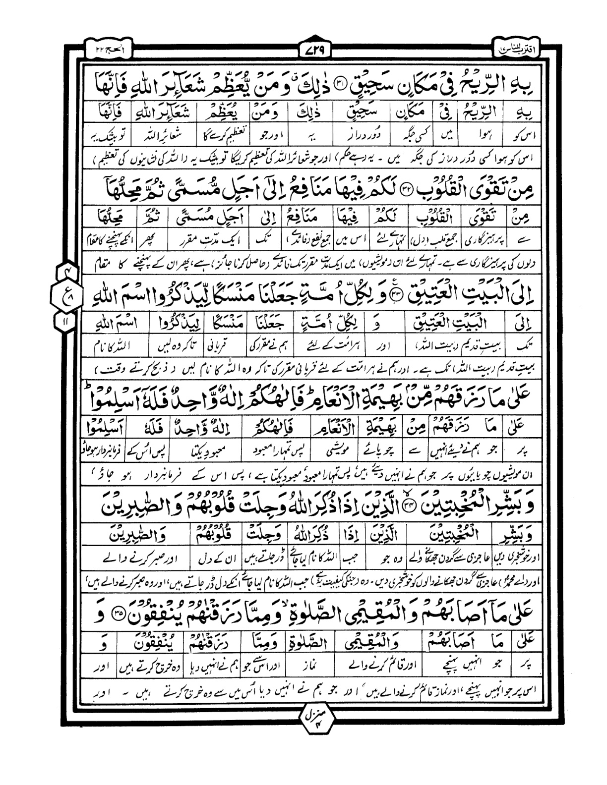 Quran Urdu Parah 17 Page 29
